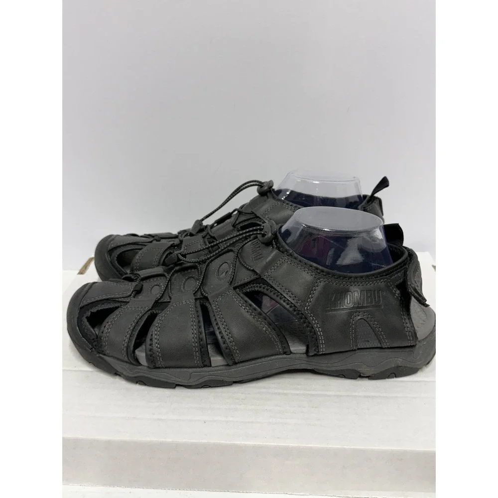 Khombu Closed Toe Quick-Lace Fisherman Sandals Men's Size‎ 12 Black Casual Wear